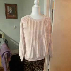 NWOT Womens peach crew neck pullover ribbed fleece size 2XL(19)